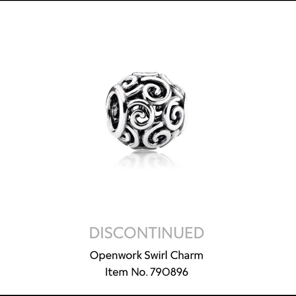 PANDORA + openwork swirl + retired + charm
